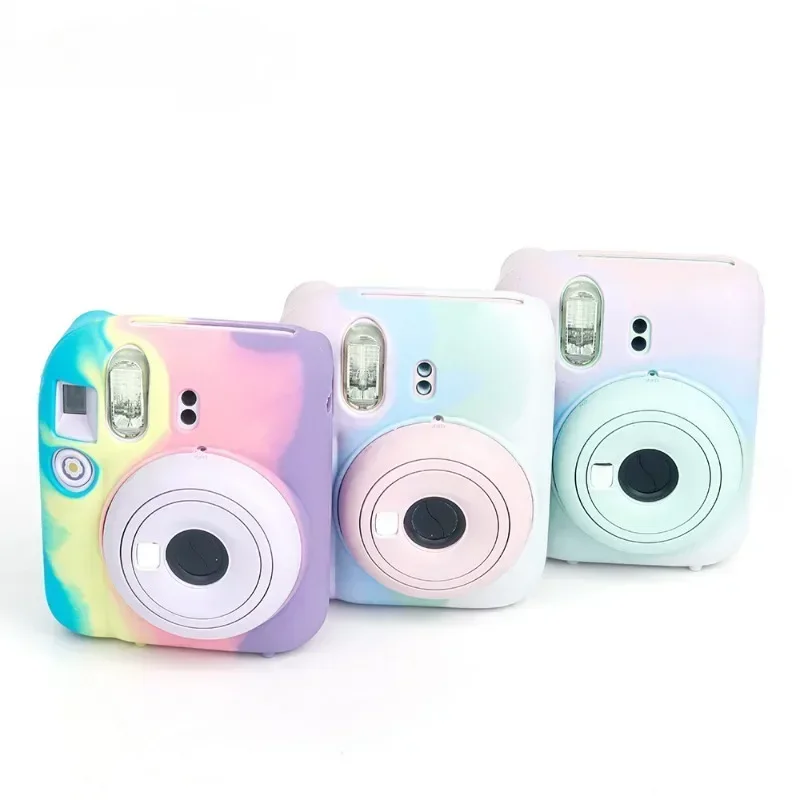 Rainbow Candy Color Camera Case for Instax Mini 12 Instant Soft Silicone Protective Cover for Fujifilm Instax Mini 12 Accessory