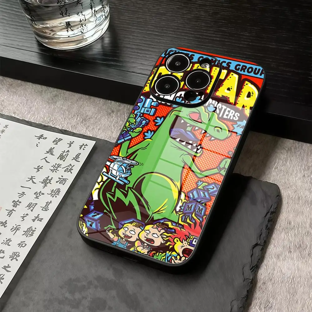 

Phone Case For IPhone 17 16 15 14 13 12 11 Pro Max X XR Precision holes in acrylic glass PC Cover Reptar King Of The Monsters