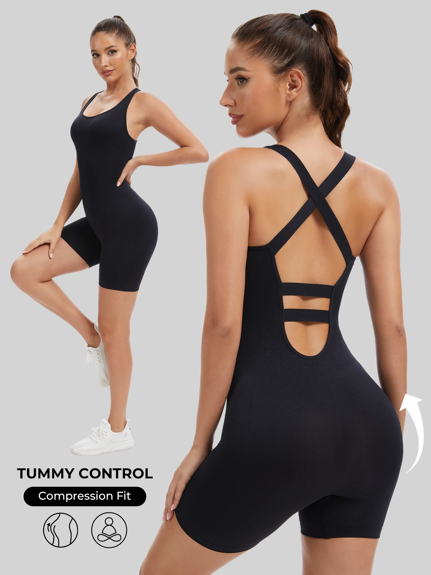 

Knit Booty Lifting Bodysuit, Quick-Dry Running Yoga Outfit, Sport Pilates Gear, For Fashion Street Style Blogging Daily