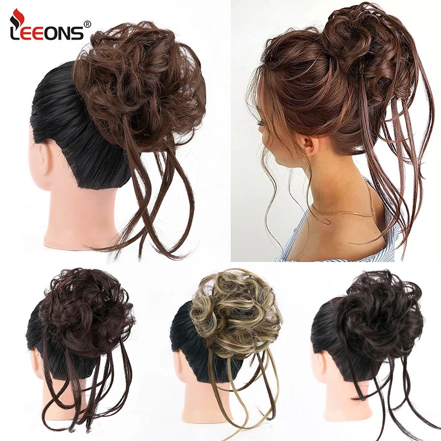 

1Pcs Messy Bun Hair Piece Scrunchie Touseld Updo Hair Extensions Super Long Tousled Updo Hair Bun Synthetic Chignon For Girls