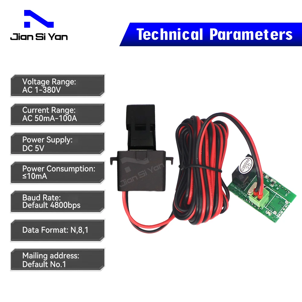 JSY-MK-163T 100A Single Phase Bidirectional Alternating Current Mini Digital Voltmeter Ampermetr TTL Communication Energy Meter