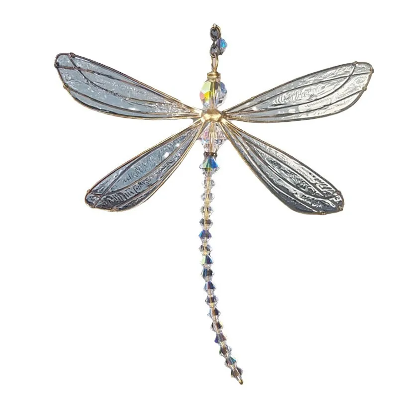 Dragonfly Suncatcher Metal Wings Dragonfly Crystal Dropping Glue Window Decoration Pendant
