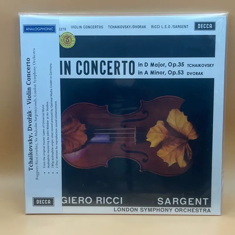 

2LP Vinyl Record for Fever Disc Tchaikovsky Violin Concerto Ruggiero Ricci