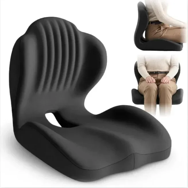 Curved Tailbone Seat Pad Memory Foam Cushion Relax Sciatica Strain Posture Adjust Mat Perfect Household Office Auto Wheelchair