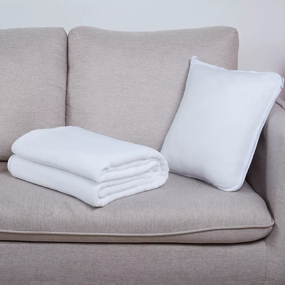 Plush Cozy Sublimation Blank Blanket Foldable 2 In 1 Pillows Cushions Quilt Car Travel Soft Bag Living Room Office