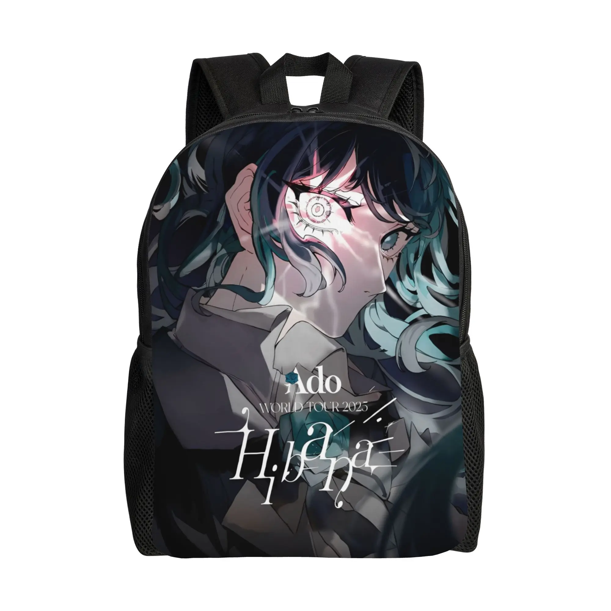 Ado Hibana World Tour Backpack with Pocket Student Hiking Travel Anime Music Daypack for Men Women Laptop Computer Shoulder Bag