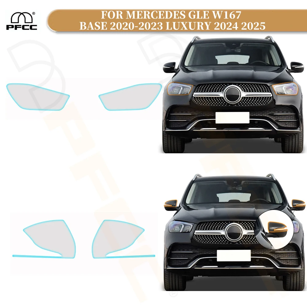 

Headlight Rearview TPU Protection Film For Mercedes Benz GLE W167 Base 2020-2023 Luxury 2024 2025 Pre-cut Clear PPF Anti-scratch