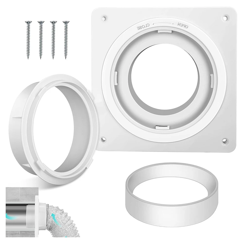 4インチのチューブとホース用の乾燥機ベントウォールプレートコネクターキット。ツイストロックにより確実な取り付けと簡単なメンテナンスが可能。