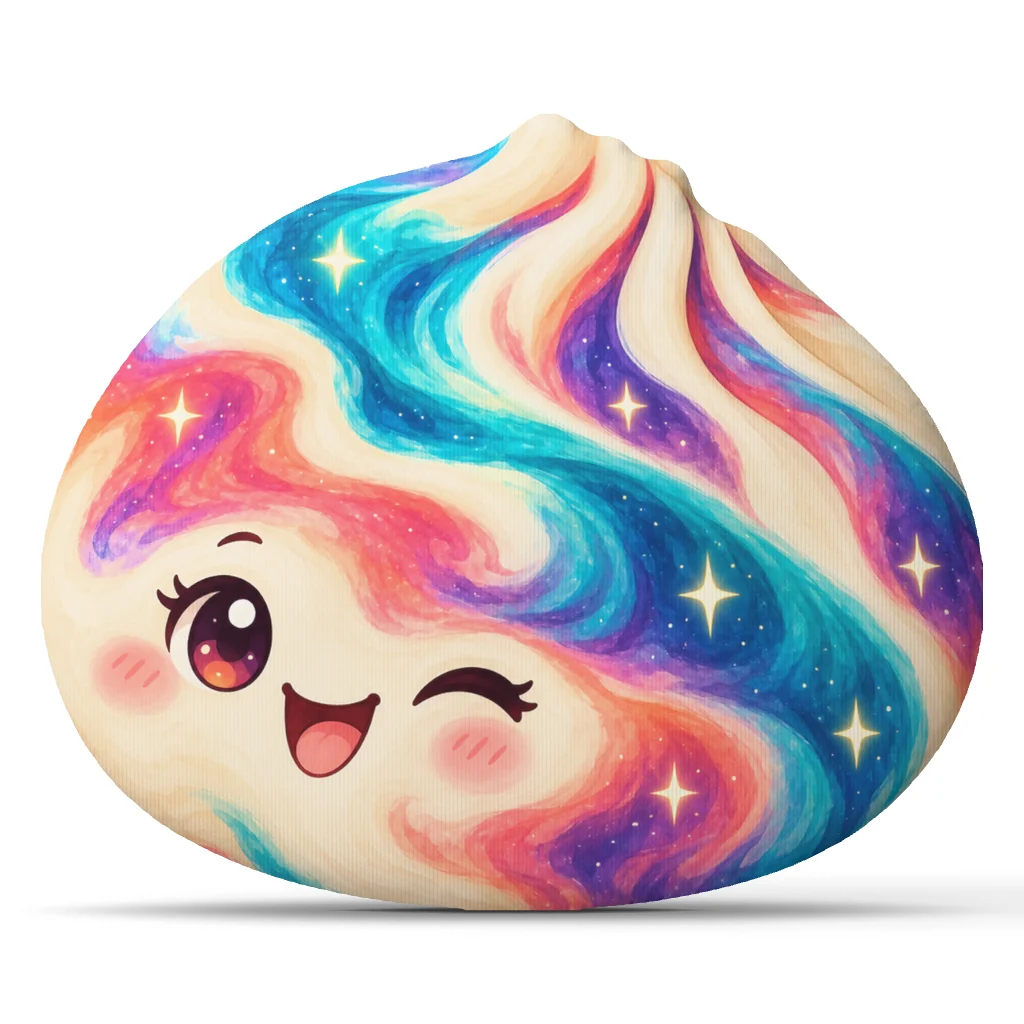 Rainbow Galaxy Dumpling Pillow Kawaii Bao Cushion Colorful Space Throw Pillow Stuffed Shaped Plush Home Decor Sofa Gift