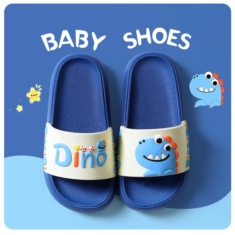 

Cartoon Dinosaur Children Slippers Boy Girls Casual Shoes Flat Beach Water Shoes Indoor Soft Kids Cute Flip Flops for Boy Girl