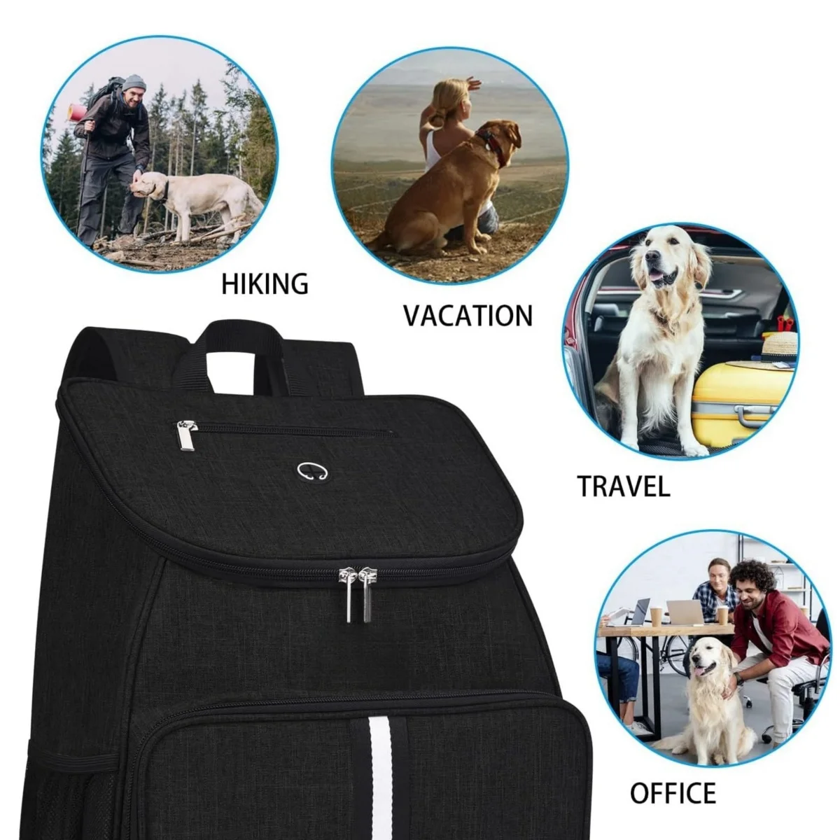 1 pc Pet Travel Bag Dog Cat Supplies Backpack, Water-resistent Diapers Food Travel Tote Backpacks Weekend Bags Accessories Set O