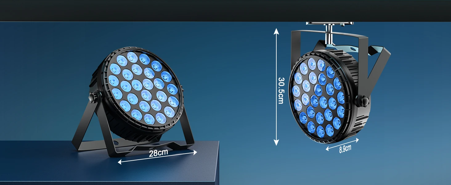 Yiflamefly 216W Par-Scheinwerfer 27X8W RGBW LED Bühneneffektbeleuchtung mit Fernbedienung & DMX512-Steuerung für KTV, Theater, Bar, Konzert, DJ-Party – Detail 4