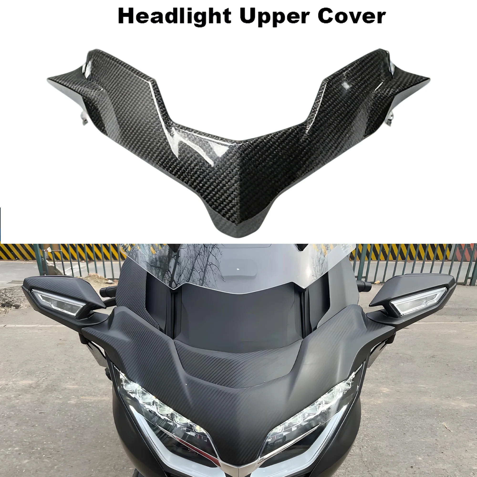 High quality for Honda Gold Wing GL1800 Blackened Carbon Fiber Engine Decorative Cover Kit Front headlight cover cover  F6B
