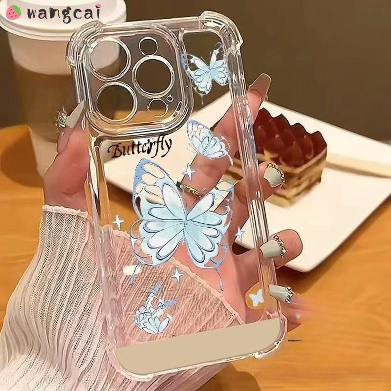 Cartoon Butterfly Four-corners Phone Case For Samsung Galaxy A40 A36 A35 A34 A33 A32 A31 A30S A26 A25 A24 A23 A22S A21S Cover