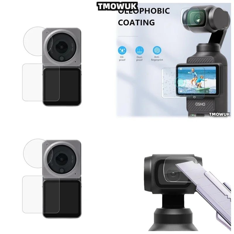 

For DJI Pocket 1 2 Osmo Pocket 3 Action 2 4 Pro - Stylish Tempered Glass Screen Protector Set With Lens Cap
