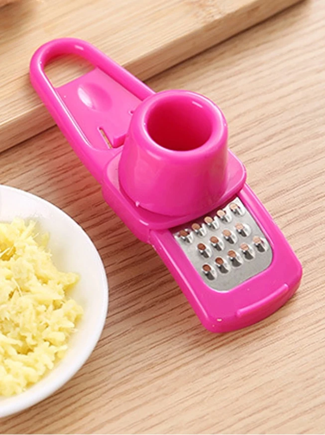 Prensa de ajo multifuncional, molinillo de jengibre, triturador en rojo rosa, 1/5 Uds.