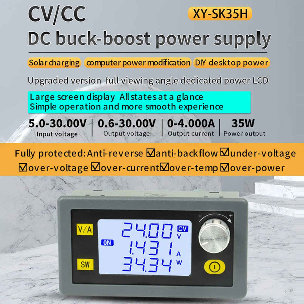 XY-SK35H CNC DC Voltage Constant Current Converter 5-30V To 6-36V 0-5.0A Buck Boost Regulated Power Supply Module