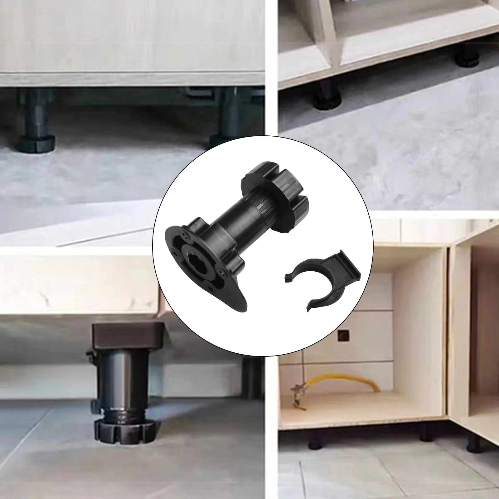 Sturdy 4 Piece Adjustable Furniture Leg Set Designed to Fit Various Types of Furniture Including For Cabinets and Sofas