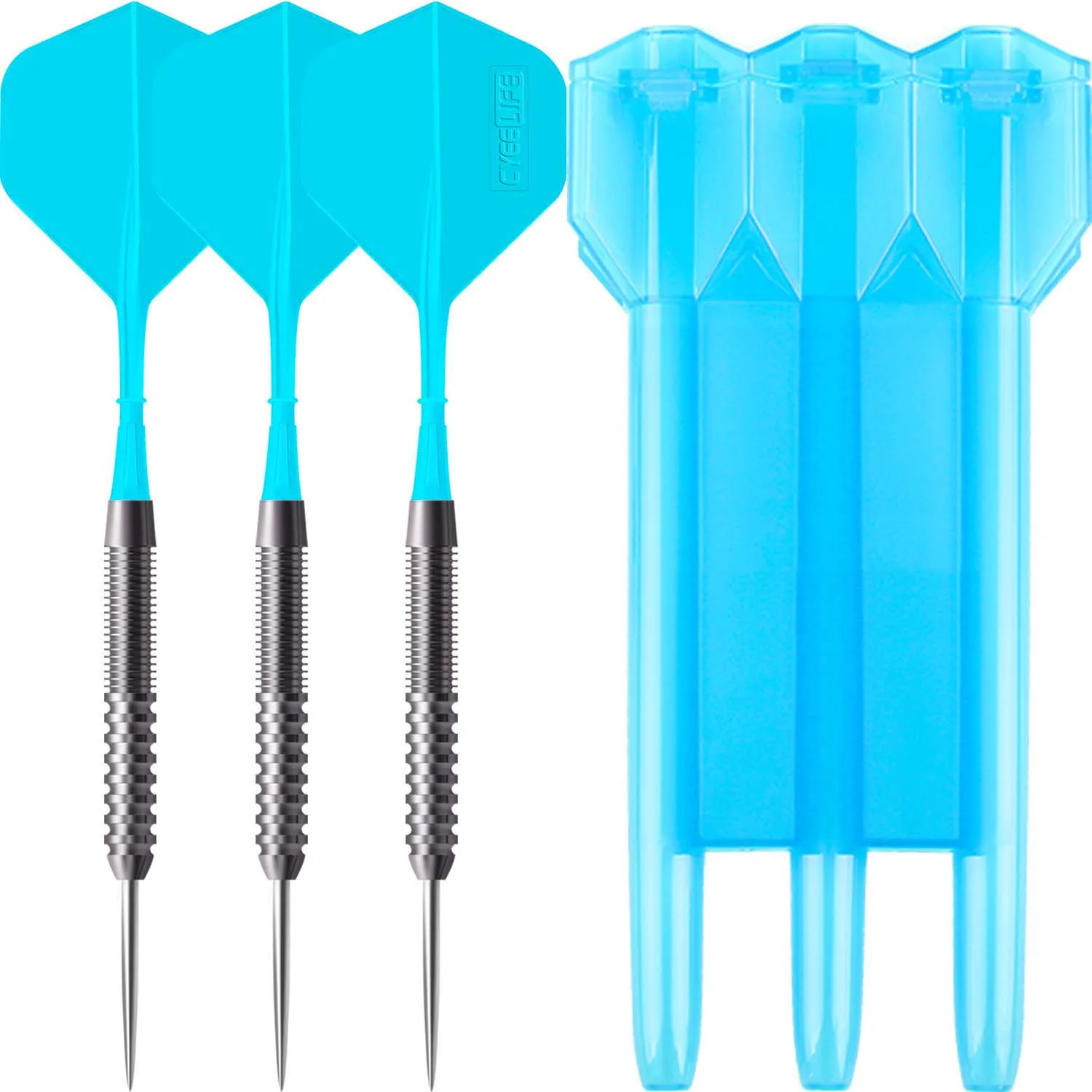 CyeeLife Tungsten 90% Steel tip darts 21/23/26/28/30g With Carrying Case+One Piece Flights Pro Dart Set