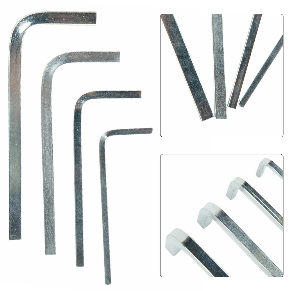 Hand Tools Wrench Screwdriver Set Silver Square Head 3-6mm 4Pcs Chromium Vanadium Steel For Tightening Brand New