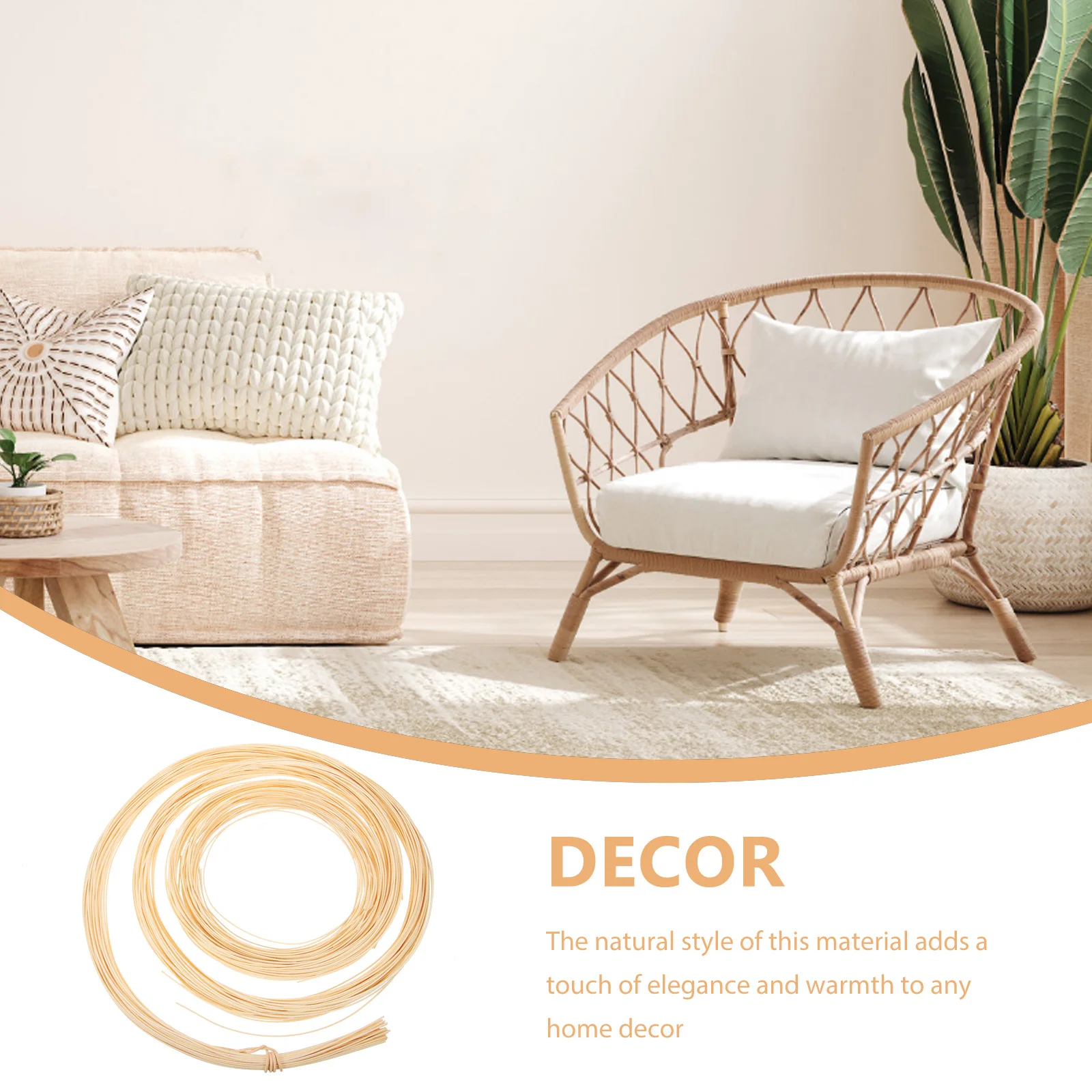 

Rattan Weaving Material Chair Repair Kit Natural Wicker DIY Basket Furniture Restoration Long Strips Handicraft
