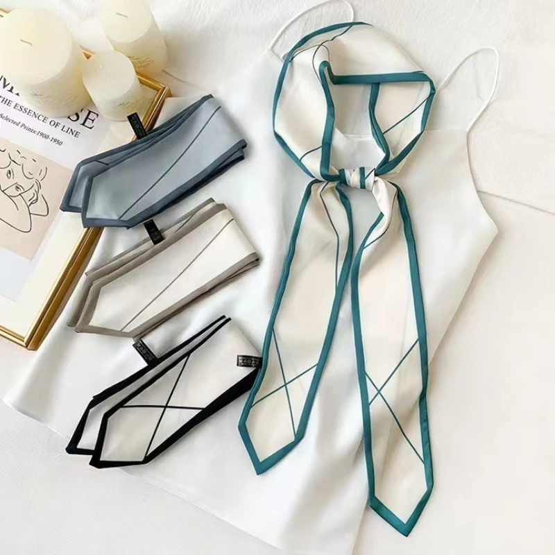 

Simple Line Scarf Long Ribbon for Hair Tie Bag Binding Elegant Matching Shirt Decorative Neck Scarf Fashion Women Accessories