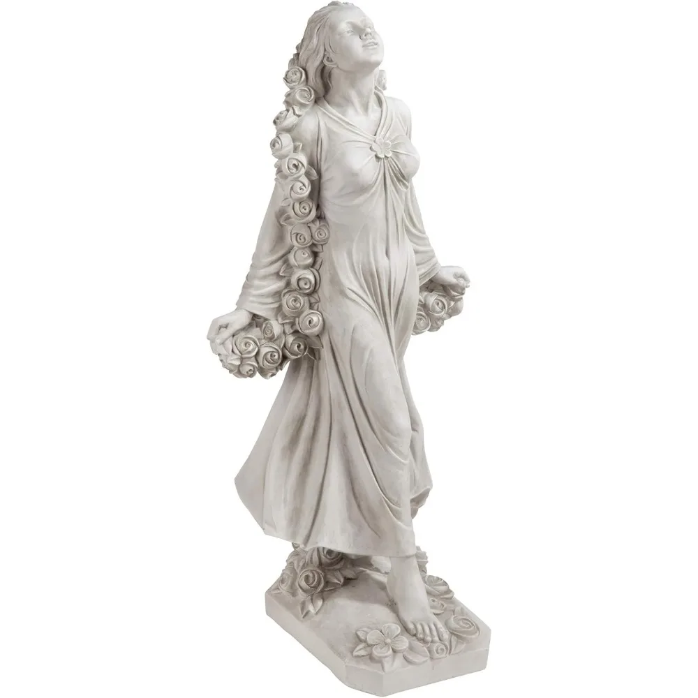 

Flora Divine Patroness of Gardens Roman Statue, 14 Inches Wide, 14 Inches Deep, 31 Inches High, Antique Stone Finish