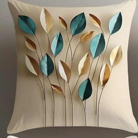 Leaf Patterned Pillowcase for Home ,Sofa bedroom cushion cover, single-sided printing, without pillow core