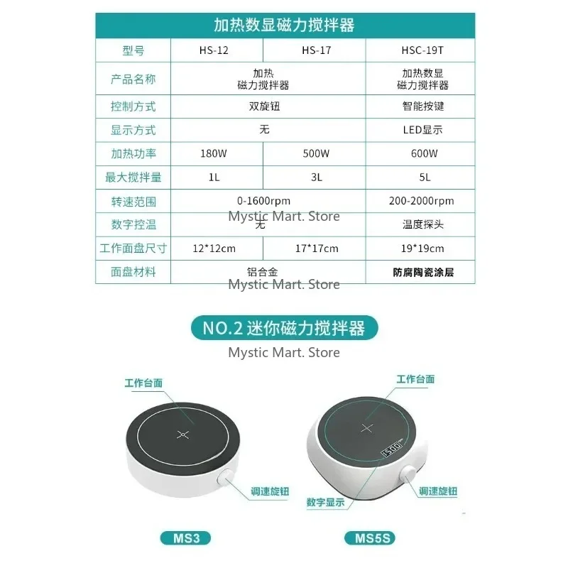 

HS-12 Digital Display Laboratory Stirrer Constant Temperature Heating Mixing Equipment