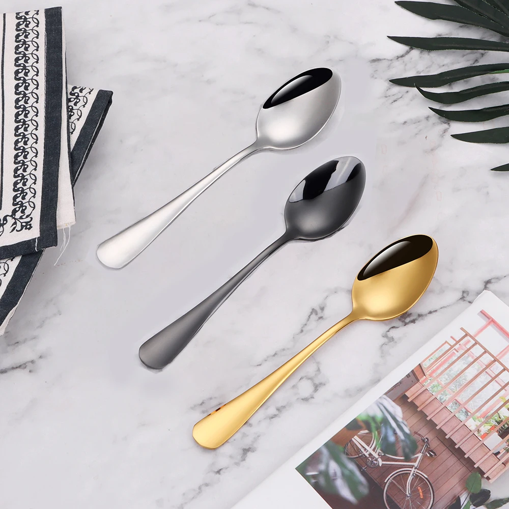4/6/12Pcs 슬리버 디저트 스푼 스테인레스 스틸 - Gold Plated Cutlery 리뷰 및 가격