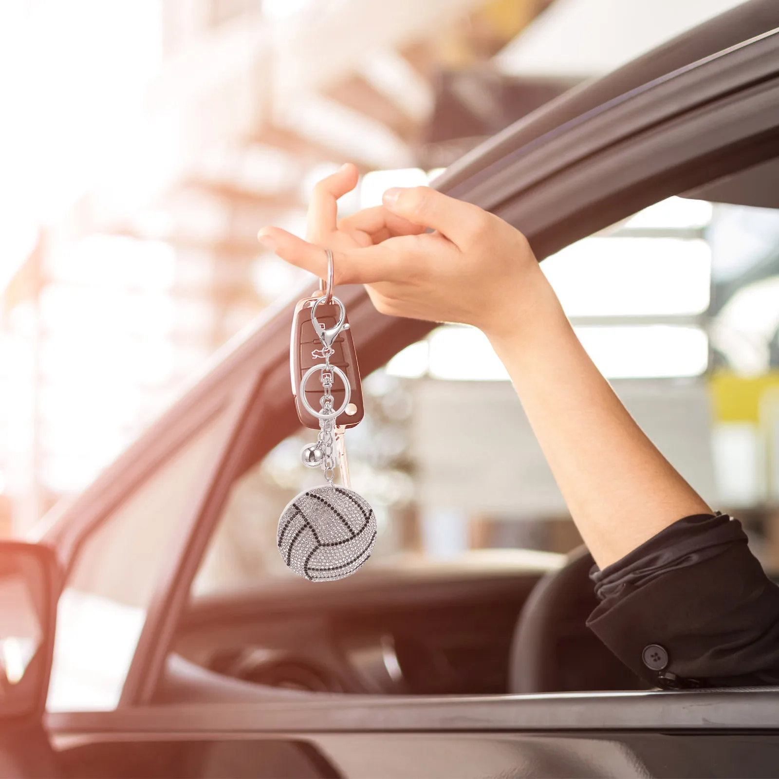 

Adorable Volleyball Keyring Made of Zinc Alloy Multi-Use Key Chain Compact Lightweight Bag Hanging Decoration for Athletes