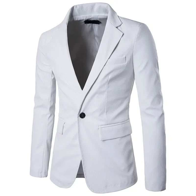 Spring Plus Size Coat Male Solid Slim High End White PU Jacket Men Oversize Long Sleeve Formal Outerwear Faux Leather Coat XXL