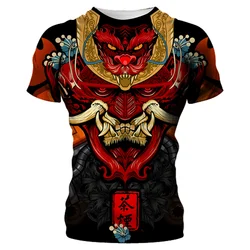 Summer Fashion Cool Samurai Mask graphic t shirts Men Personality harajuku streetwear 3D Printed O-neck quick-drying t-shirt