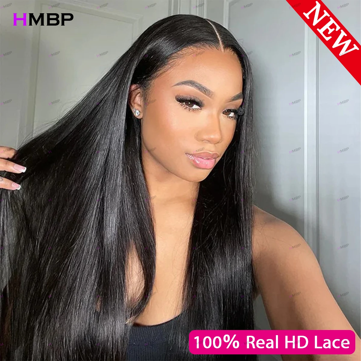 

Парик из натуральных волос 13x4 Real HD Lace, без клея, с фронтальной частью из кружевной ткани, готовый к носке, невидимый, прямой, с HD кружевной застежкой 4x4/5x5, HMBP