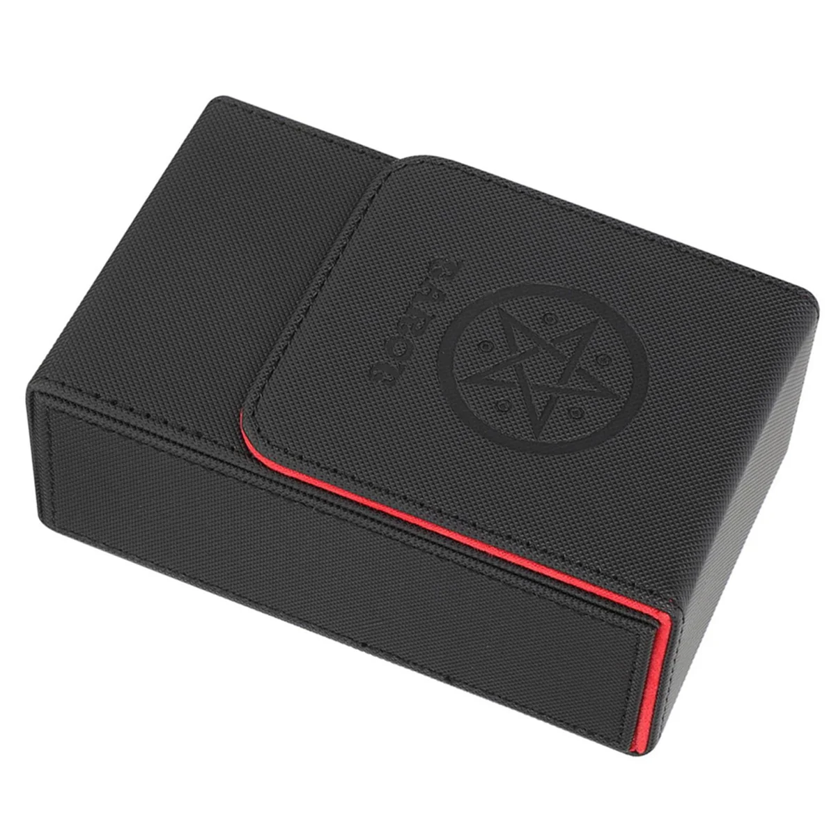 BAAU 2X Black Red Pattern Tarot Card Storage Box PU Leather Game Poker Deck Card Frame