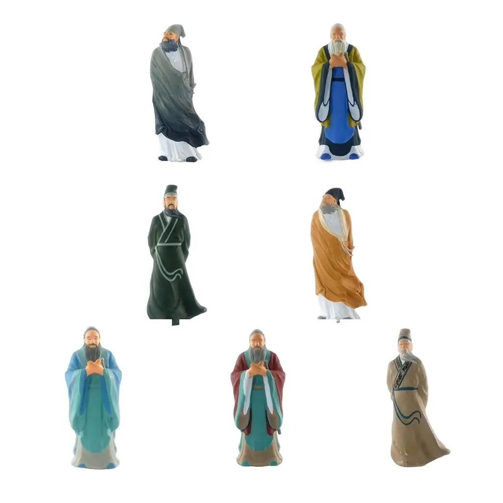 

1/64 крошечные древние поэты из ПВХ, люди, уличное здание, сценарий, модель, украшение