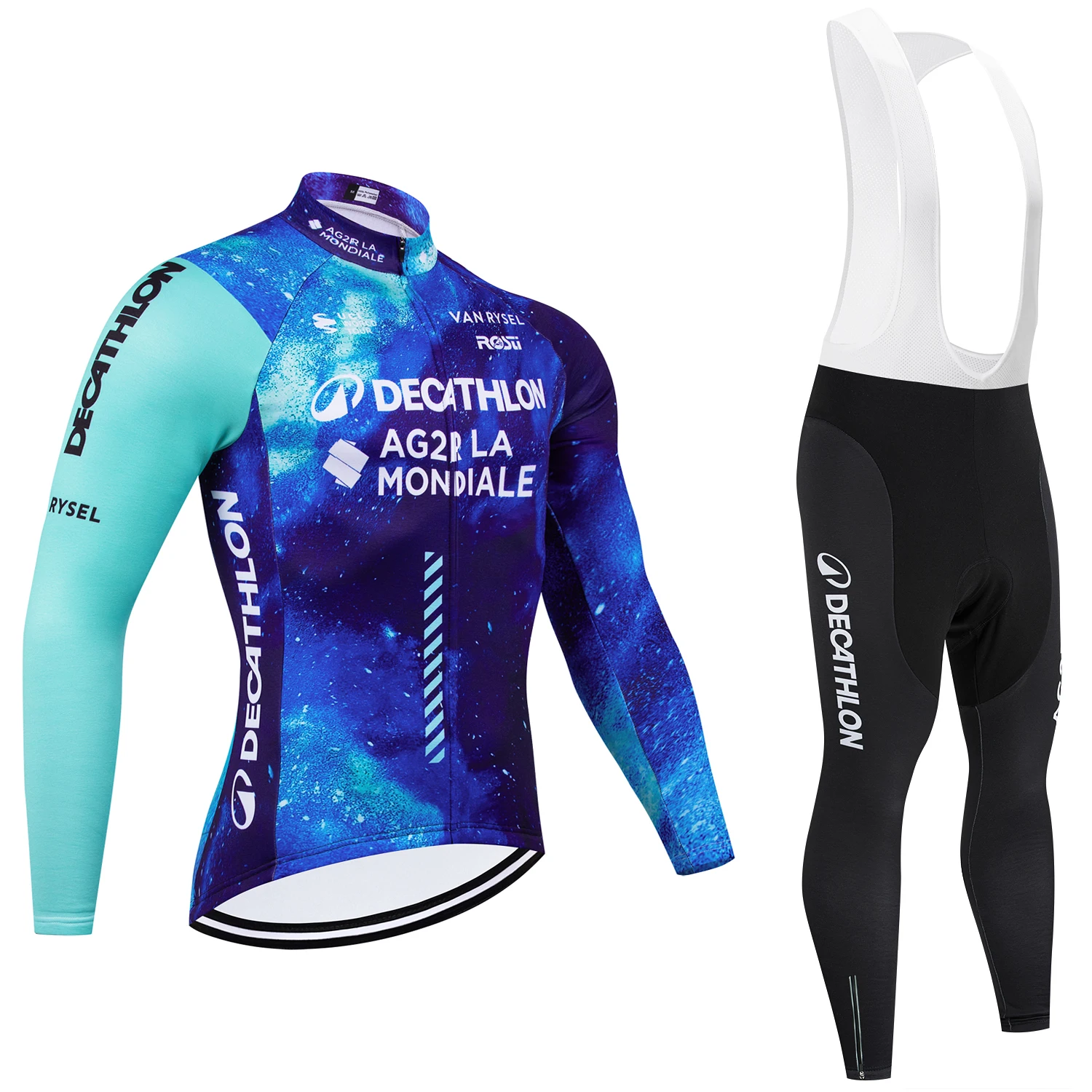 Winter Cycling Set AG2R Cycling Jumbo Team Jersey Men Women Bike Jacket Pants Thermal Fleece Ropa Ciclismo Pro Bicycle Clothing