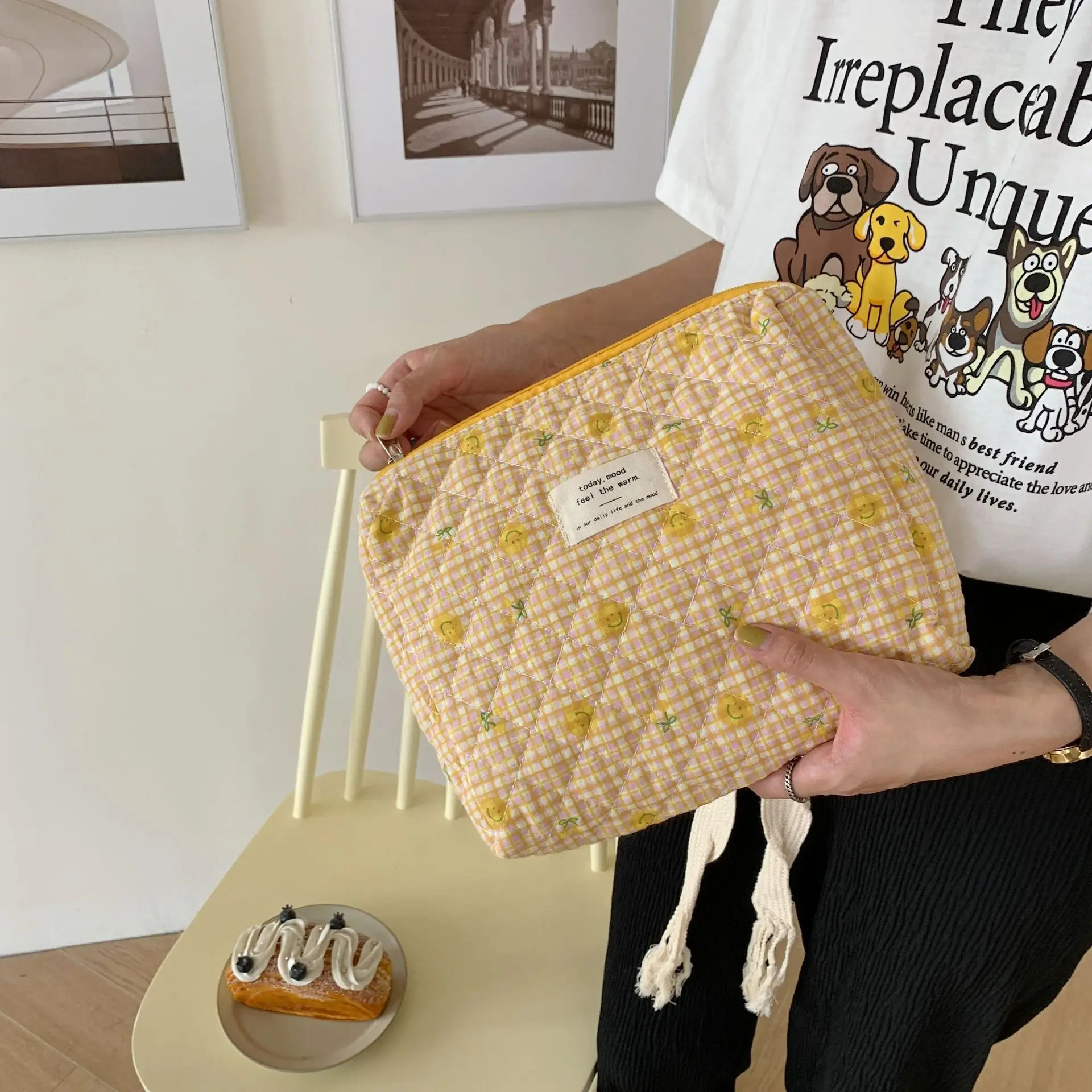 Tas popok bayi tas popok cetak kartun tas popok tas jinjing ritsleting tas penyimpanan popok perjalanan luar ruangan tas penyimpanan multifungsi