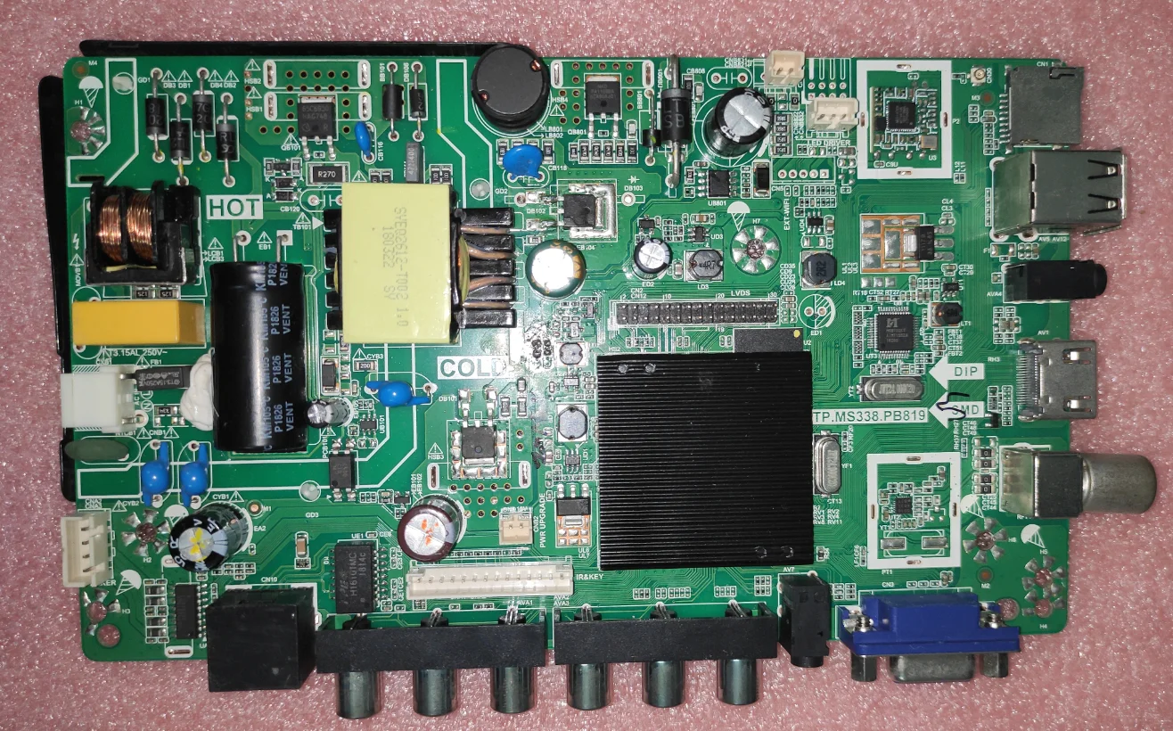 

Free shipping! TP.MS338.PB819 Three in one dual core WiFi TV motherboard tested well 37-51V 450ma 512m+4g