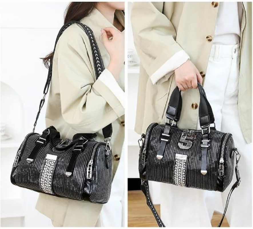 new-fashion-women's-high-capacity-soft-leather-travel-totes-korean-luxury-double-zipper-shoulder-bags-handbag-crossbody-bag