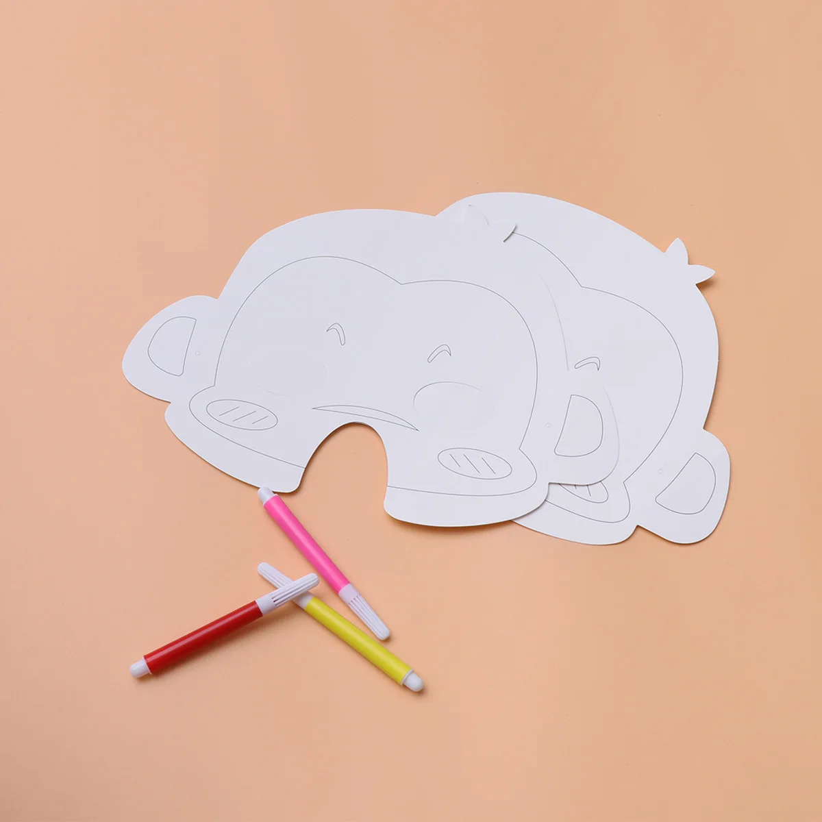 مجموعة قناع حيوانات ورقية مكونة من 15 قطعة، حرفة قرد بيضاء فارغة للأطفال، قناع تلوين للحفلات، متعة تعليمية #6