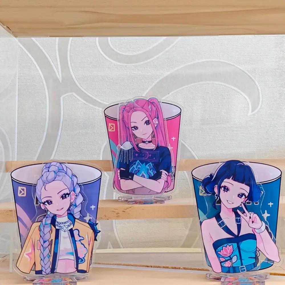 

Hot Kpop Demon Hunters Display Double Stand Rack Huntrix Figure Desk Ornament Anime Figure Model Kpop Girl Group Rack Gift for F