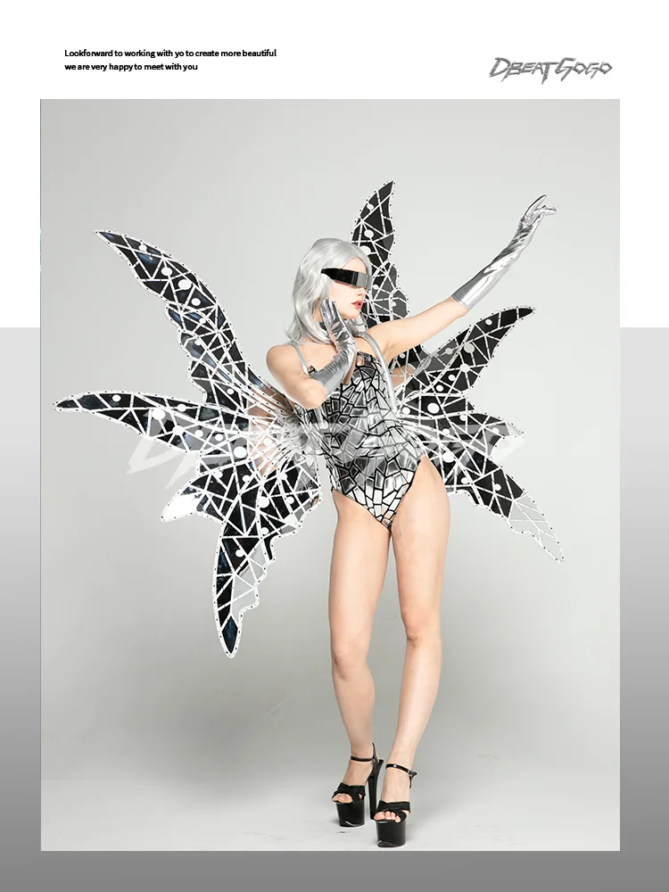 New Mirror Shining Wings Gogo Clothing Women\'s Set Bar Technology Commercial Performance DS Performance Clothing