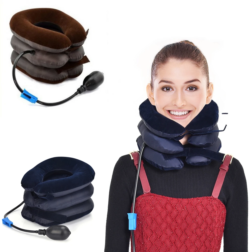 Air Cervical Traction Neck Stretcher Inflatable Neck Massage Support Cushion Devices Orthopedic Pillow Collar Pain Relief