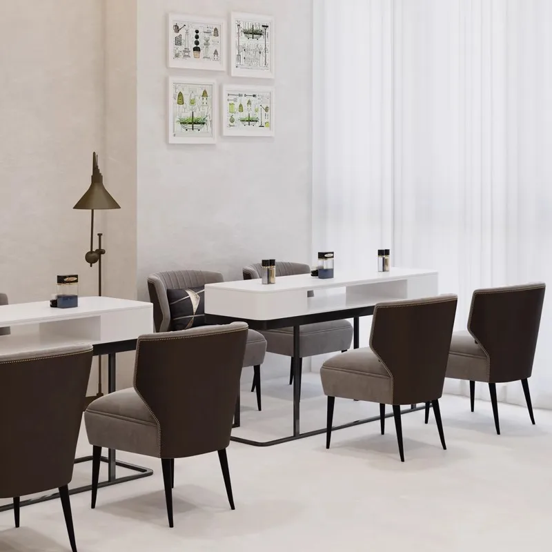 Italian Minimalist Manicure Nail Table Trendy Premium Modern Classic Manicure Nail Table Elegant And Subtle Mesa Salon Furniture