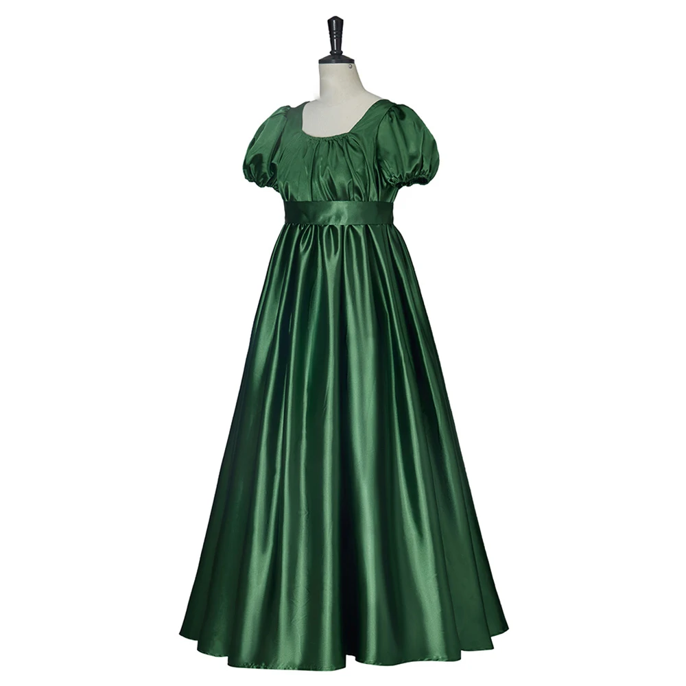 Women's Regency Dress Vintage Medieval Victorian Puff Sleeve High Waist Jane Austen Ball Gown TV Series Cosplay Costume