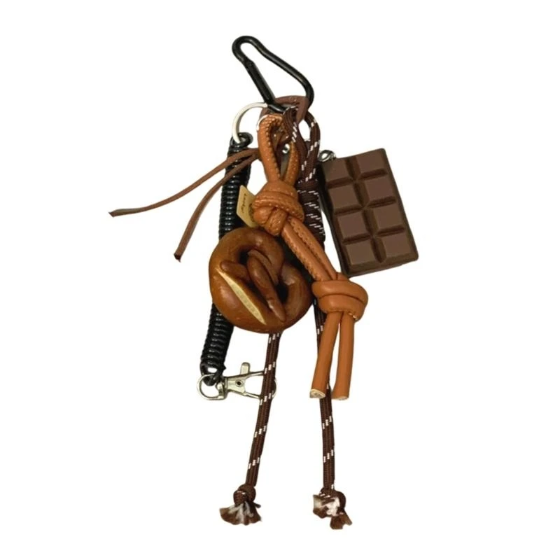 

Практическая нейлоновая бублика шоколадная сумка для рюкзака и украшения Keyring