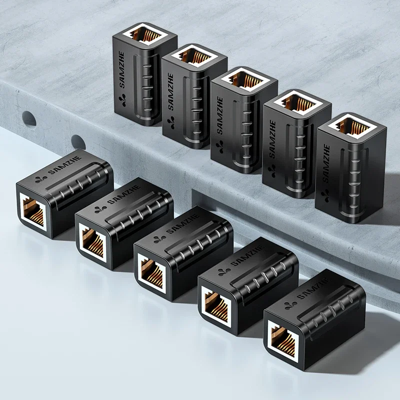 Samzhe Ethernet Adapter 8p8c Rj45 Lan Kabel Uitbreiding Connector Voor Internet Aansluiting Snoer Vrouwelijk Naar Vrouw