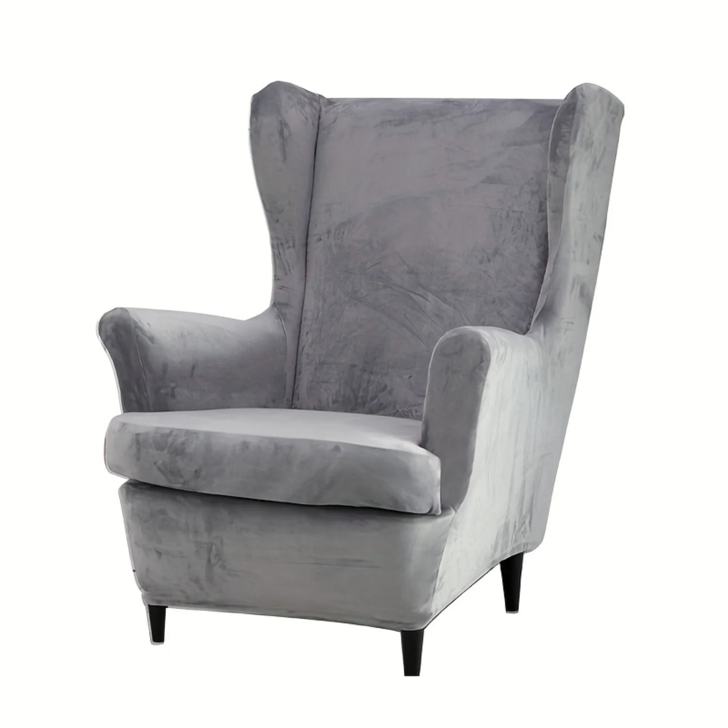 1 set Soft Velvet Wing back Chair Slipcover - Protects  from Stains and Wear - Perfect for Living Room or Bedroom Decor Cup