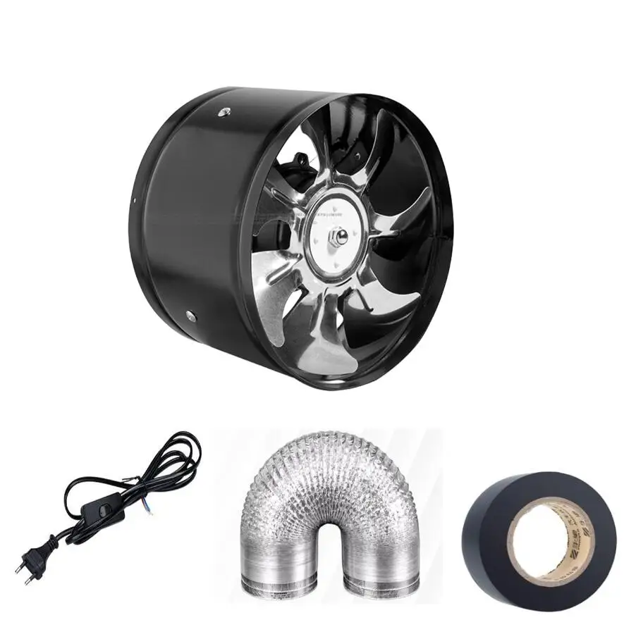 220V  Round Duct Fan 4" 6"  Booster Exhaust Ventilator Ventilation Vent Air for Window Wall Bathroom Toilet Kitchen image 5